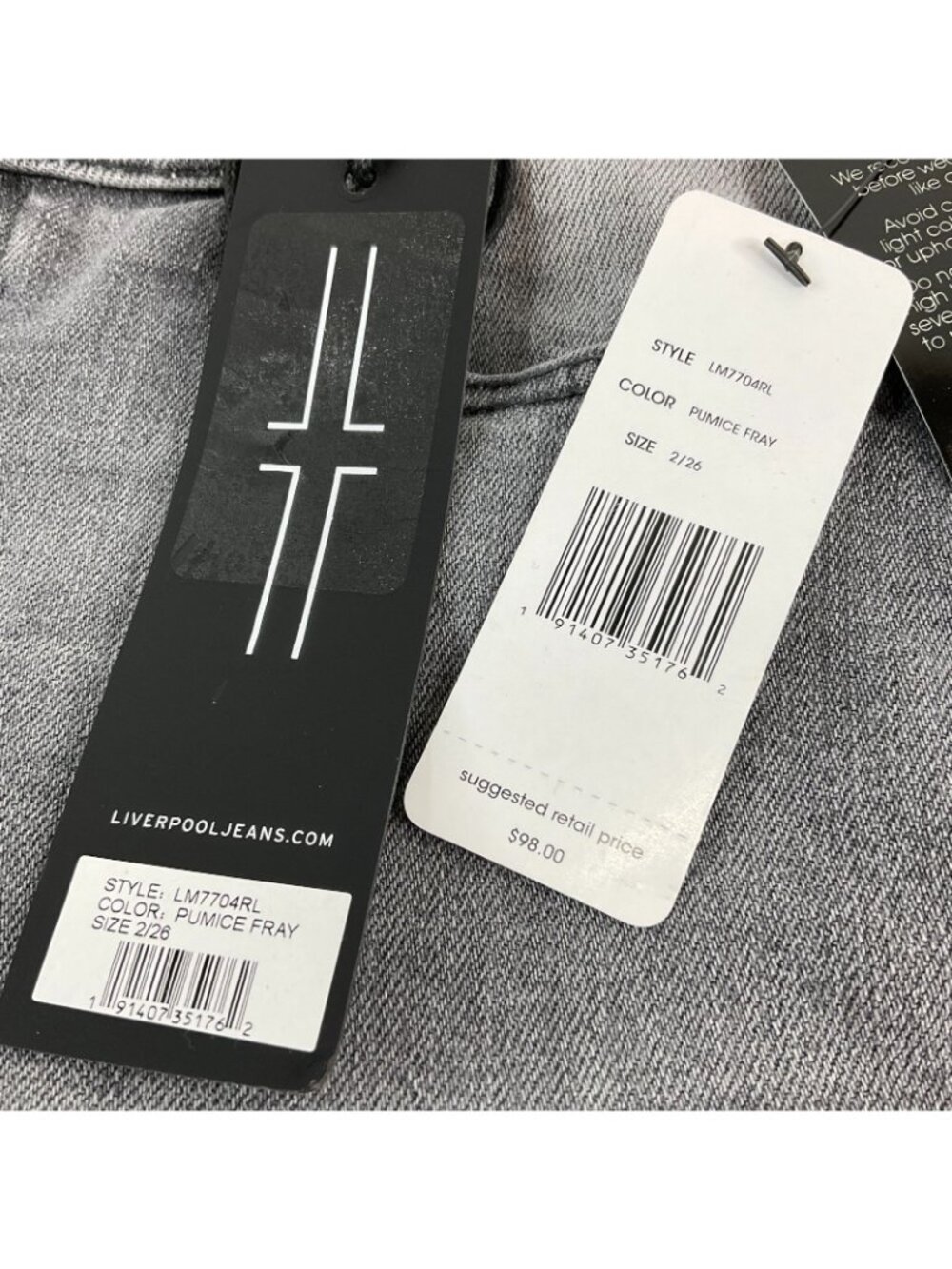 Liverpool Los Angeles Jeans Womens Sz 2/26 Pumice Fray Fringe Stretch Nwt $98 - Picture 4 of 13